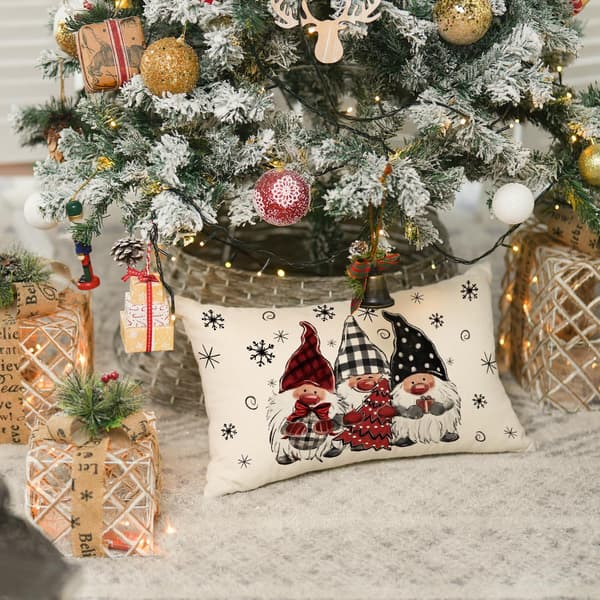 30×50×1cm Julsnö Tomte Pudebetræk, 12 x 20 Tommer Vinterferie Pudebetræk Dekoration til Sofa