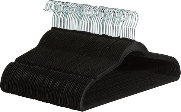 50-pack Basics Slim, Sammetstäckta, Halkfria Klädhängare, B