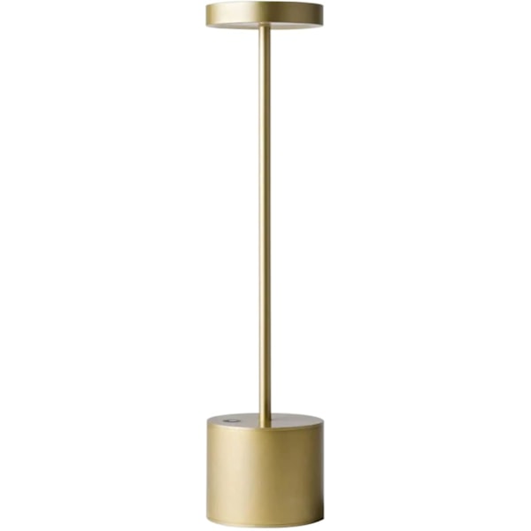 Led Trådløs Bordlampe Lille Genopladelig Metal Skrivebordslampe, guld