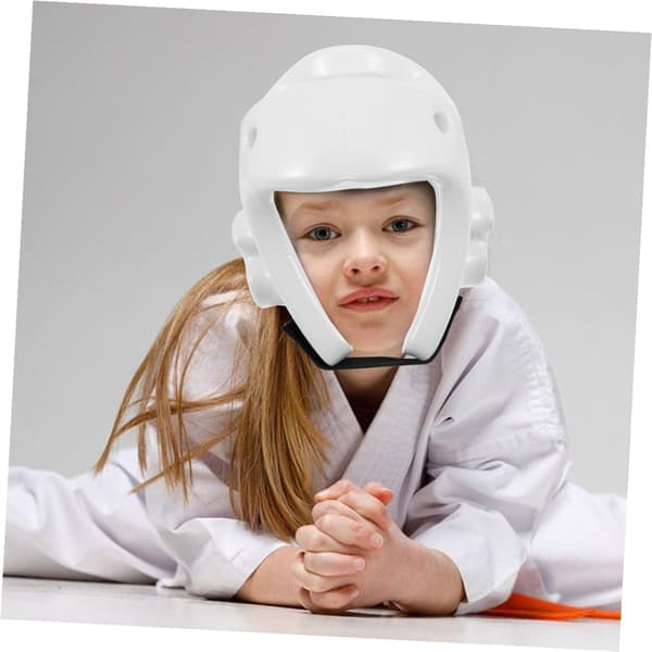 Boxing Head Guard White L, Taekwondo Sparring Helmet Padding, Protective Headgear