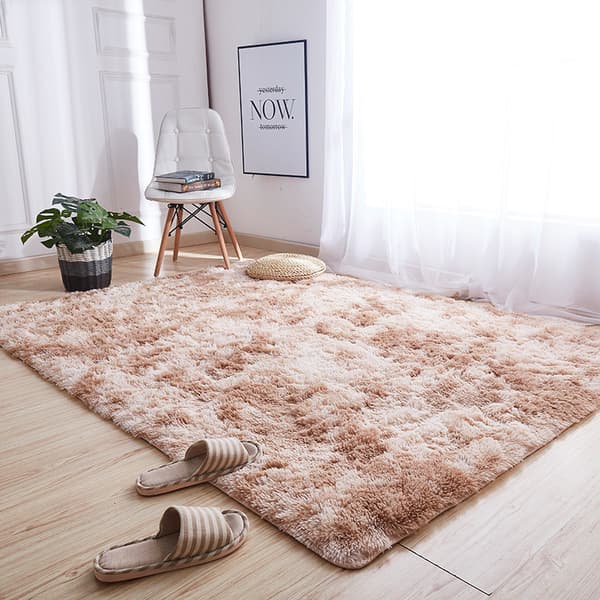 Rektangulär silkeslen ull tie-dye golvmatta, perfekt för vardagsrum, sovrum, hemmakontor, köksmatta, 1,6 x 2,6 fot