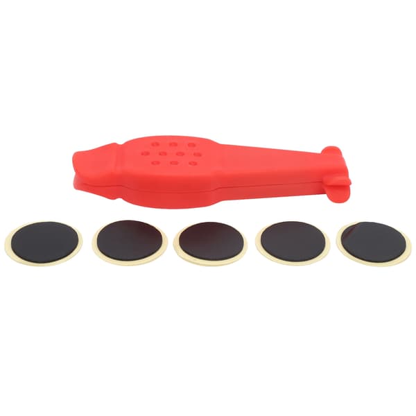 Red Bicycle Tire Repair Kit Patch Grater Tool Set