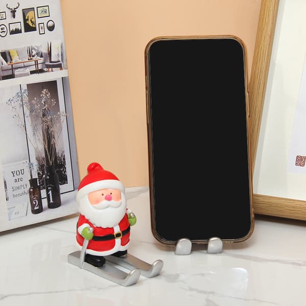 Juletræspynt, telefonholder, tabletstativ i form af julemanden, 7*4*8cm