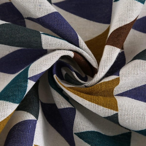 Rektangulär bordsduk i bomull och linnetyg, flerfärgad triangel med geometriskt mönster Fläckbeständigt bordsskydd för Kitc