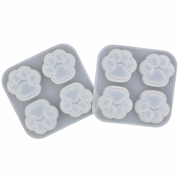 2-pack Katttassar Form Epoxiform, Spegel & Matt Finish Yta Söt Kattfotavtryck Resin Gjutning Silikonform