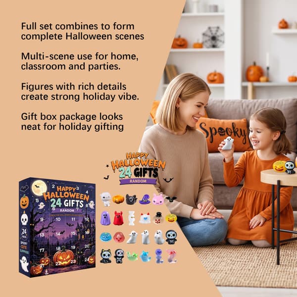 Halloween-dekorationer og \"Blind Boxes\" – Søde og finurlige festlige overraskelser 24 stykker 24 pieces