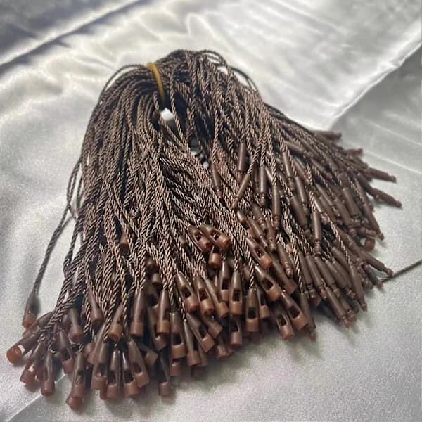 100 stk. merkelapper, solide, rivebestandige klesmerkelapper med festekrok for daglig bruk, mengxi Kaffe