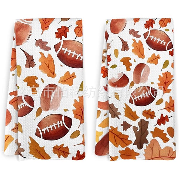 Pumpkin Pattern Dish Towel for Kitchen, Absorbent Decorative Cleaning Cloth with Autumn Design 1 45*66cm 1 45*66cm