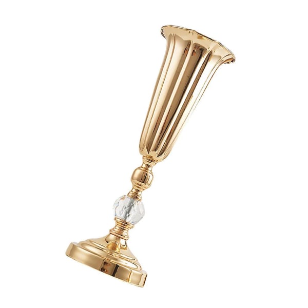 Mångsidig metall bröllop centerpieces Vas metall trumpet vas för dekorationGoldenM Golden M