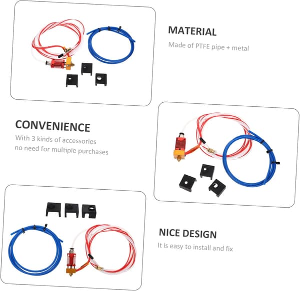 2 sett skriver Hotend Kit PTFE-rør og silikonstrømpe for utskriftstilbehør Ekstruder kompatibel