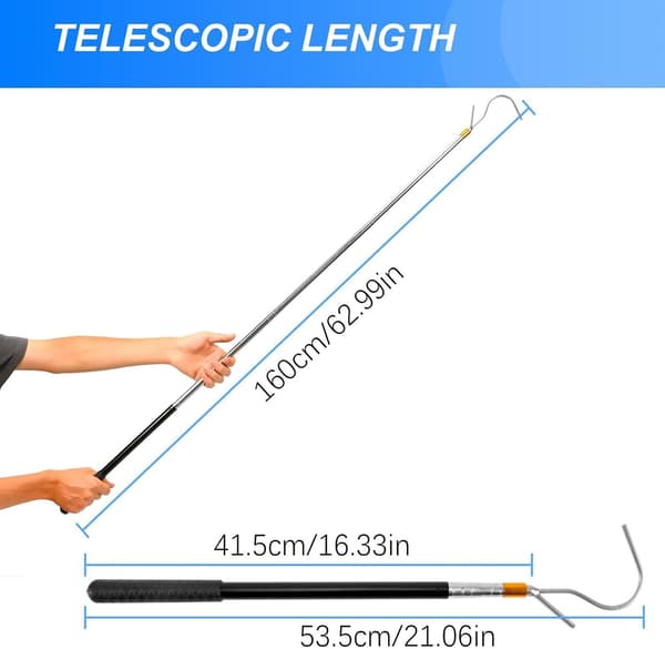 RV Awning Puller, Telescopic Awning Opener, Easy Reach Awning Rod, Multi-Section Locking Pole, Extendable Awning Puller, RV Camping Accessories[DB]