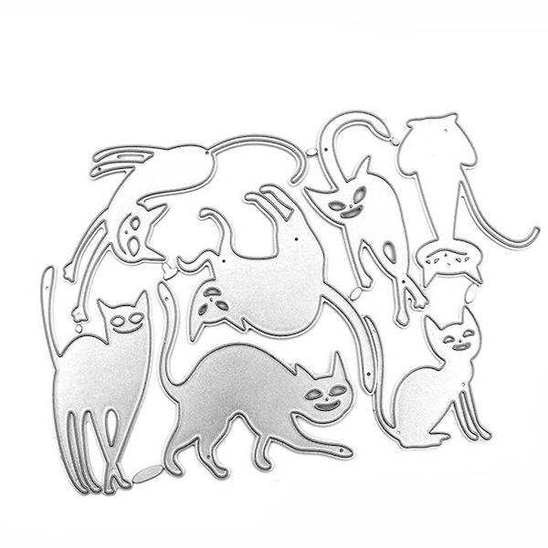 Halloween Mutant Cat Skæreform i Kulstofstål til DIY Scrapbooking Album