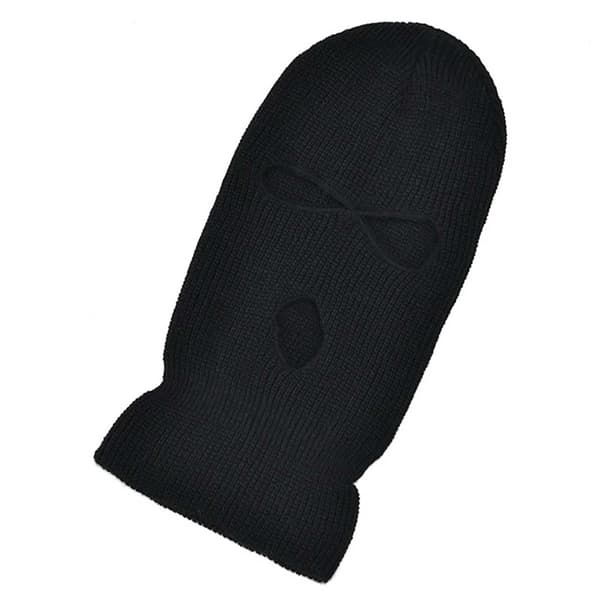 Black Balaclava Ski Mask Robber Hat Black