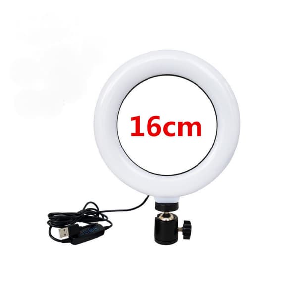 Selfie-lys / Ringlys (16 cm) Sort