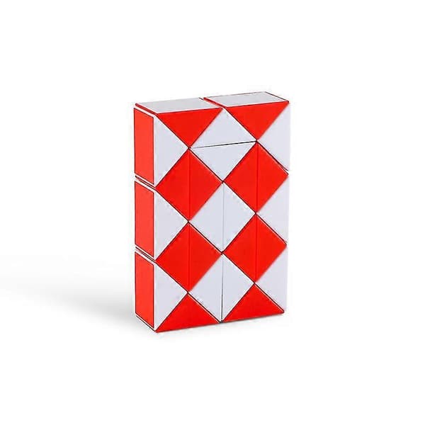 Magic Snake Ruler Cube Puzzle, Twistable Folding Toy Red 36 36 Red