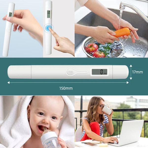 Mät Digital Vatten Testare för Drickvatten, Noggrann och Pålitlig, Vattenkvalitetstestare, Vatten Testare, 0-9999ppm, Ideal Vattenhårdhet Testare
