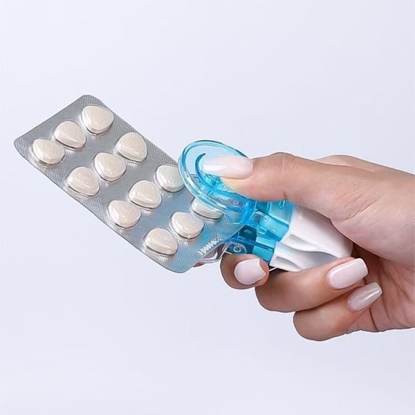 Tablettuttagare, bärbar pilleruttagare, tablettblisteröppnare för äldre (1 st)