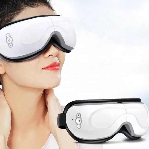Øyemassasjeapparat med varme, bursdagsgave Bluetooth Music Eye Care for Migrene, Eye Mask for Relax Eye Strain Mørke sirkler