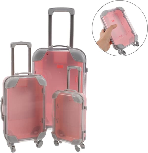 3pcs Eyelash Storage Case Mini Luggage Organizer for False Eyelash Clusters Portable Makeup Travel Case Eyelash Box