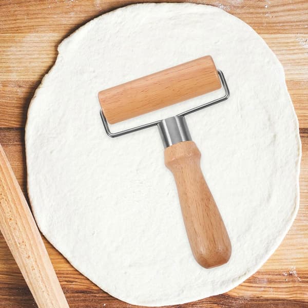 Rolling Pin Dough Roller 12 inch Wood Nonstick Precise Pressing Reusable Kitchen Baking Tool