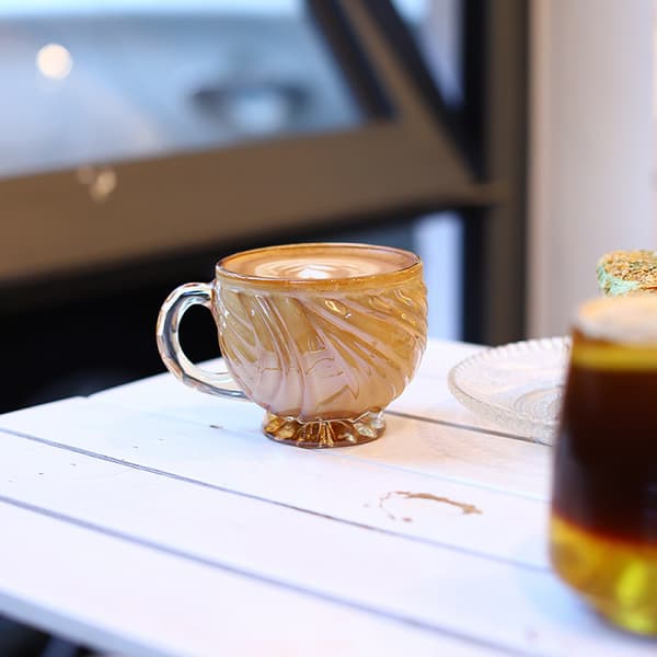 2 stk. kaffekopper i glas, gennemsigtige, 200 ml latteglas
