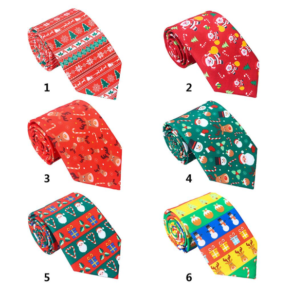 Cute Christmas Tree Santa Claus Print Holiday Party Fun Tie CostumeGreen