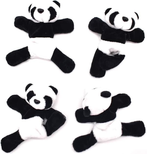 4-pack Panda Kylskåpsmagnet, Söt Mjuk Plysch Panda 3D Kylskåpsdekal