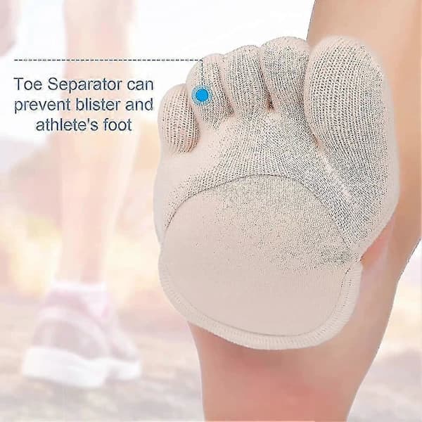 6 Pairs Toe Socks Invisible Socks Five Finger Half Socks Non-Slip Gifts
