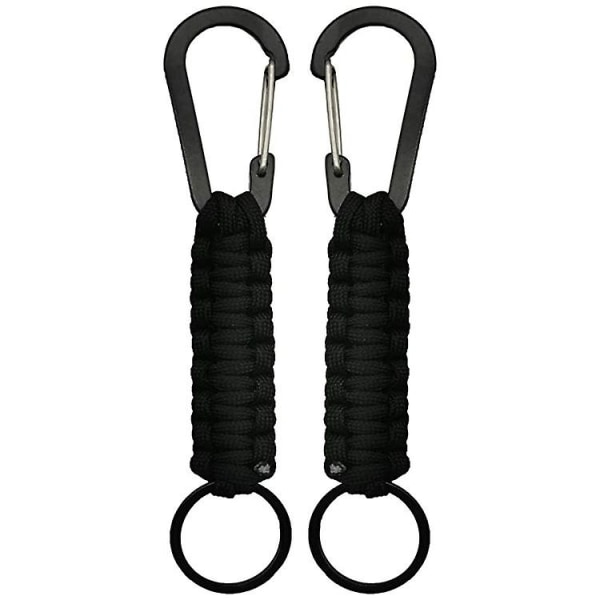 Botao Nyckelring, Nyckelband Flätad Paracord med Karabinkrok, Paracord Karabinkrok för Utomhusöverlevnad Camping Vandring 4-pack