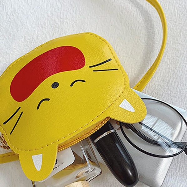 Cartoon Djur Crossbody Väska PU Läder Axelväska Mini Plånbok För Barn Svart