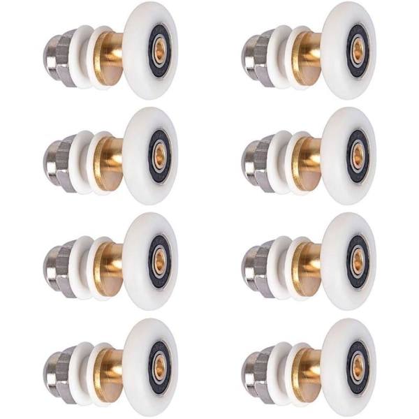 Duschdörr Rullrulle Hjul för Duschdörr Glidande Rullar Dörr Rulle Ersättningshjul 8st 23mm