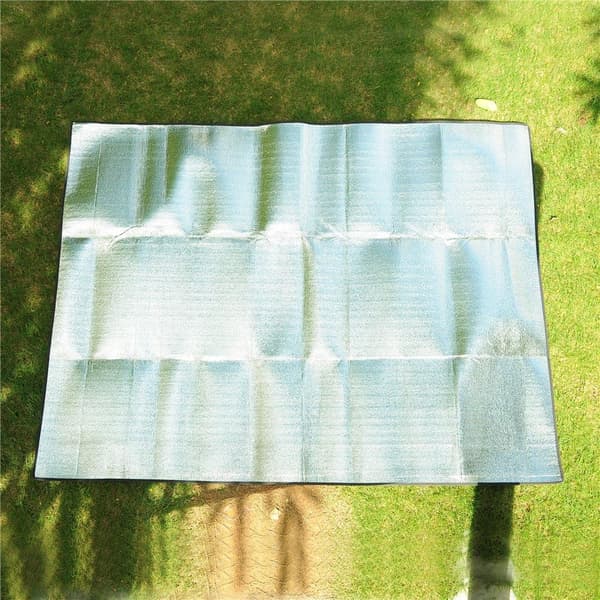 Picnic Tæppe Vandtæt Foldbart Vendbart Sølv Camping Soveposemåtte (200 x 150cm)