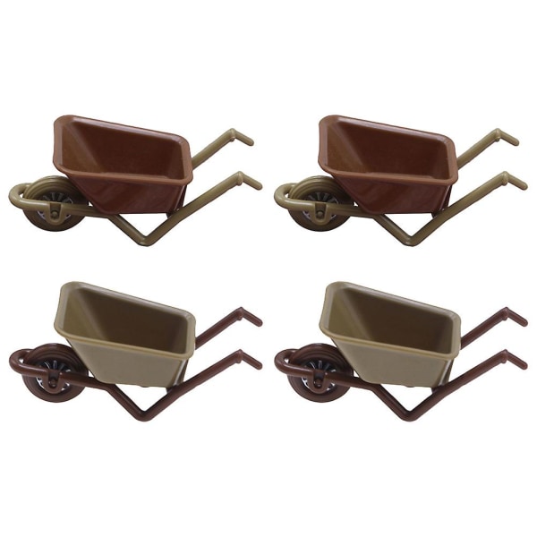 4 stk Mini Hjulvognmodeller Mikro Hage Scene Layout Rekvisitter Mini Hus Dekor Assortert Farge 9X4X Assorted Color 9X4X4CM