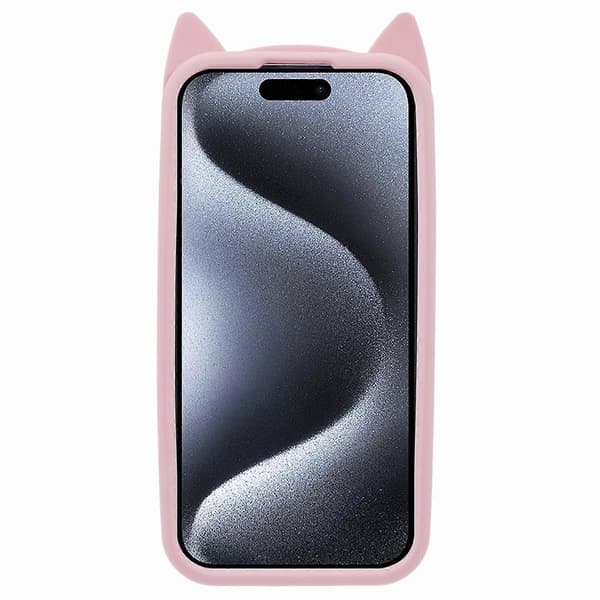 Fodral för iPhone 15 Pro Anti-fall 3D Mustasch Katt Telefonfodral
