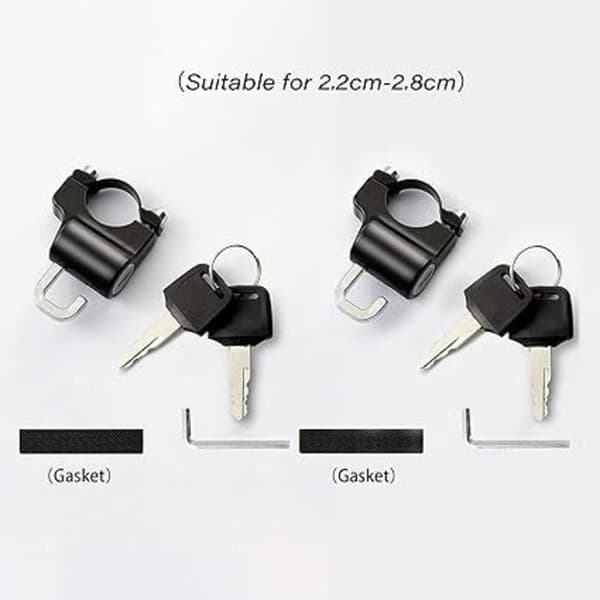 Motorcycle Helmet Lock, 2 Pcs Universal Motorcycle Helmet Security Lock Motorcycle Hook with 4 Keys for Motorcycle, Bicycle