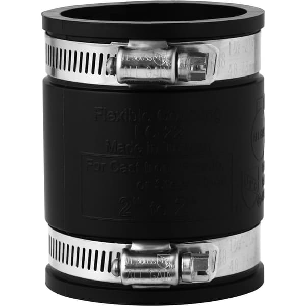 Flexibel elastomerpackning, 75 mm innerdiameter, 85 mm ytterdiameter, 100 mm höjd — extremt flexibel — Svart