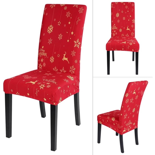 Julstolsöverdrag Set om 4 Stretch Stolsöverdrag Universal Modern Jul Festlig Slipcover Dekorationsskydd