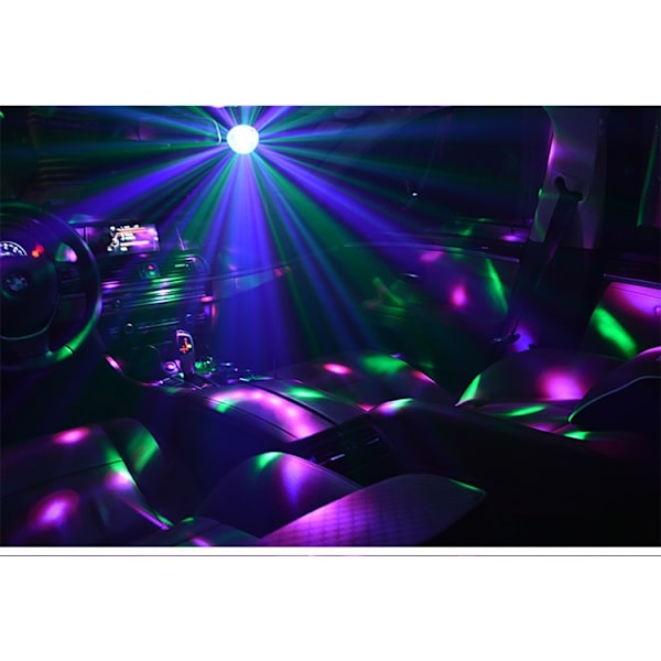 Discokula Strobe Light, Bilinredning Atmosfär DJ Ljus Ljud Aktiv Funktion Fjärrkontroll för Campingfest