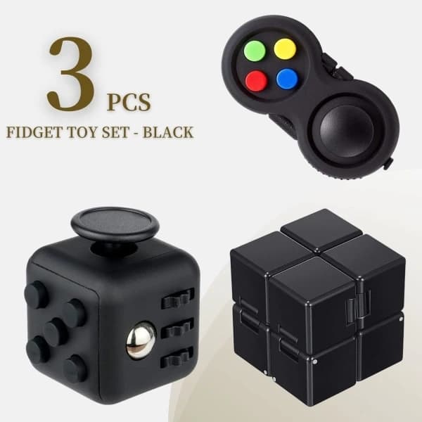3-pak Fidget Toy Bundle til ultimativ stresslindring, Infinity Cube og Controller - Perfekt kontorgave til børn
