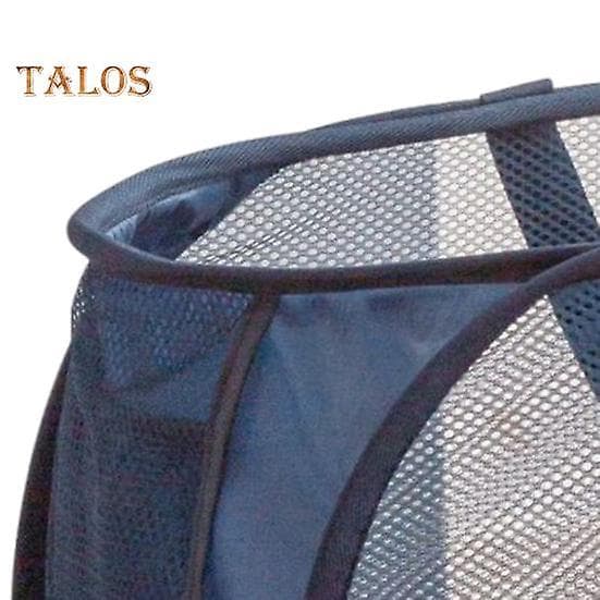 Mesh Storage Basket, Multifunctional Container, Reusable, Modern, Foldable Laundry Basket, Wall Holder for Bathroom, Bathroom Accessories Navy Blue navy blue