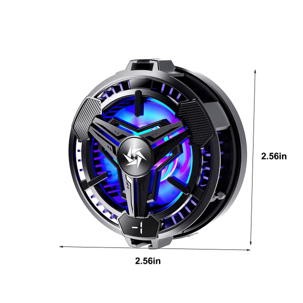 Magnetisk telefonradiatortemperatur digitalt display Halvleder Cool Rgb-lys, der kan styres med B Black