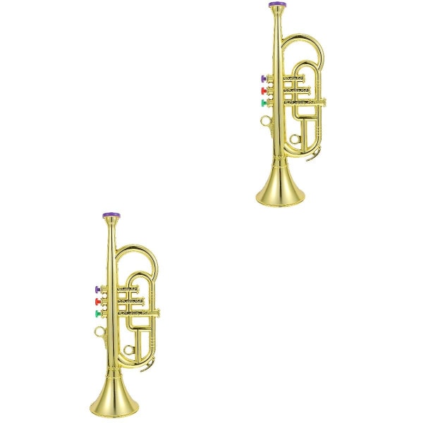 2 st imitation av musikinstrument Leksak Trumpet Leksak Tidiga instrument Inlärningsverktyg 2 st 33.5X11X9CM 2 pcs 33.5X11X9CM
