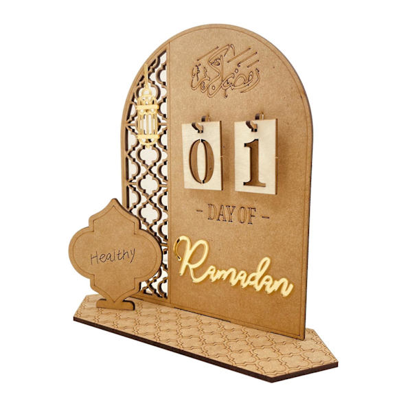 Trekalender for Ramadan - Pynt, DIY-trehåndverk, Dekorasjon til hjemmet, Fest, Soverom, Gave, Krans