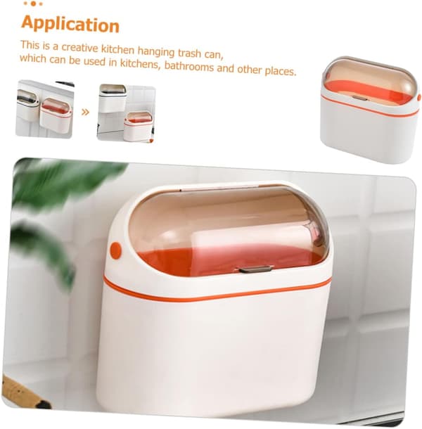 Wall-mounted Trash Can Small Kitchen Compost Bin Modern Lid Compact
