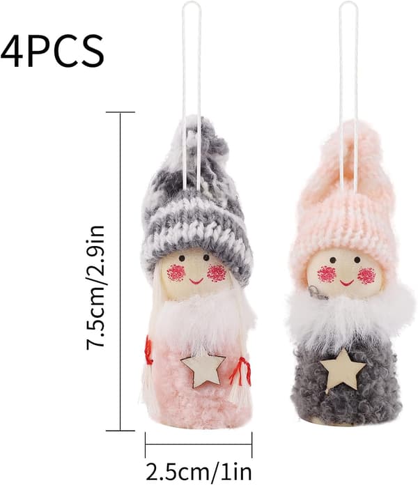 4 st Mini Christmas Tree Elf Doll Ornaments Home Decor
