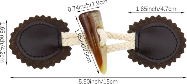 6-pack Sydda Knappar i PU-Läder (Mörkbrun) Spänne med Resin