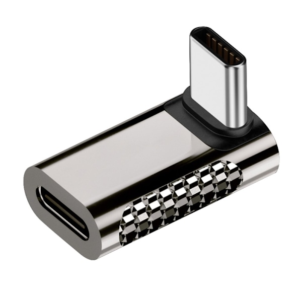 100W USB-C Han - USB-C Hun Adapter Albue USB 4.0 Sølv 30