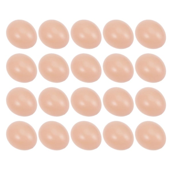 20 stk Kunstige Kyllingegg Barn DIY Påskeegg Plast Eggformer Falske Egg Kjøttfarget 205.5X5.5