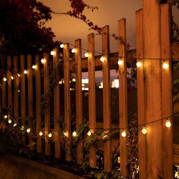 Solcellelysslynge Utendørs 100 LED 12M Krystallkuler med 8 Lysmoduser, Vanntette Solcellelamper for Hage Gård Veranda Varmhvit 39.5FT Warm White39.5FT