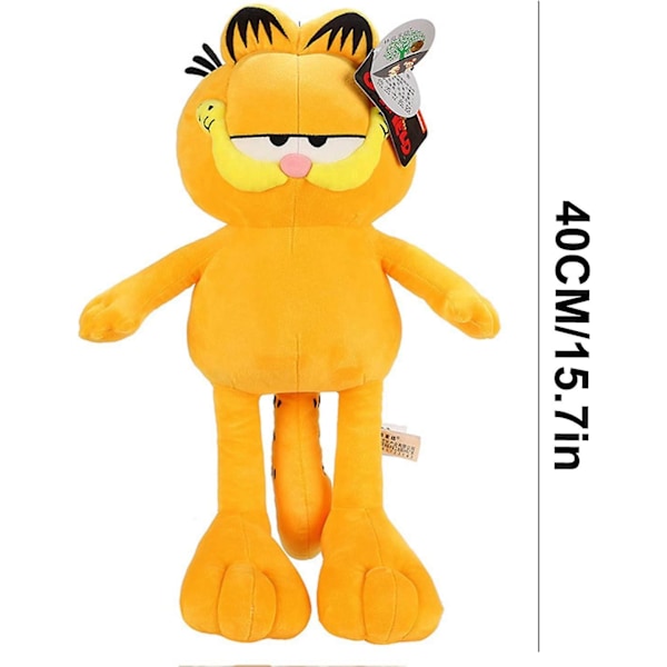 SSRGV Söta Garfield-katt plyschdockor presenter leksaker plyschkuddar pojkar flickor gul katt djur tecknad figurer 15,7 tum {DB}